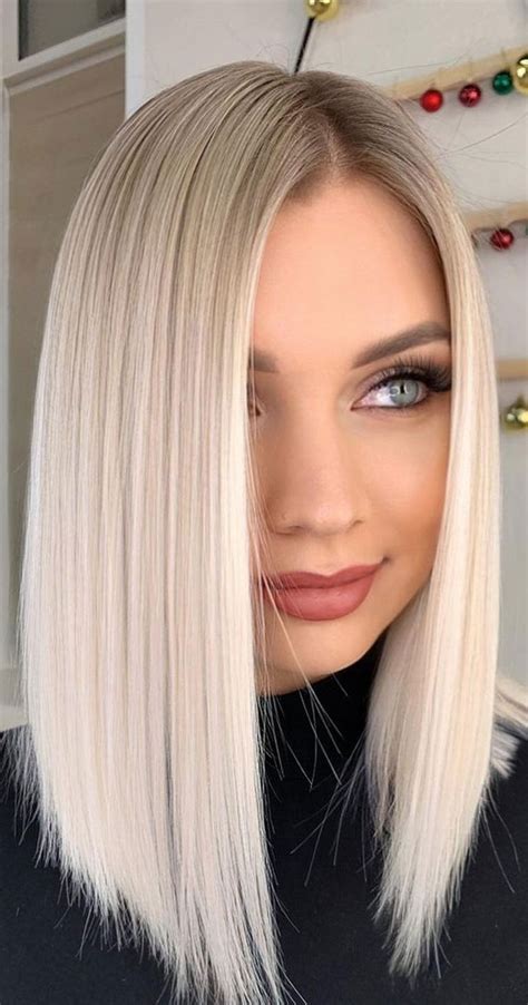 blonde haircuts shoulder length|medium length platinum blonde hairstyles.